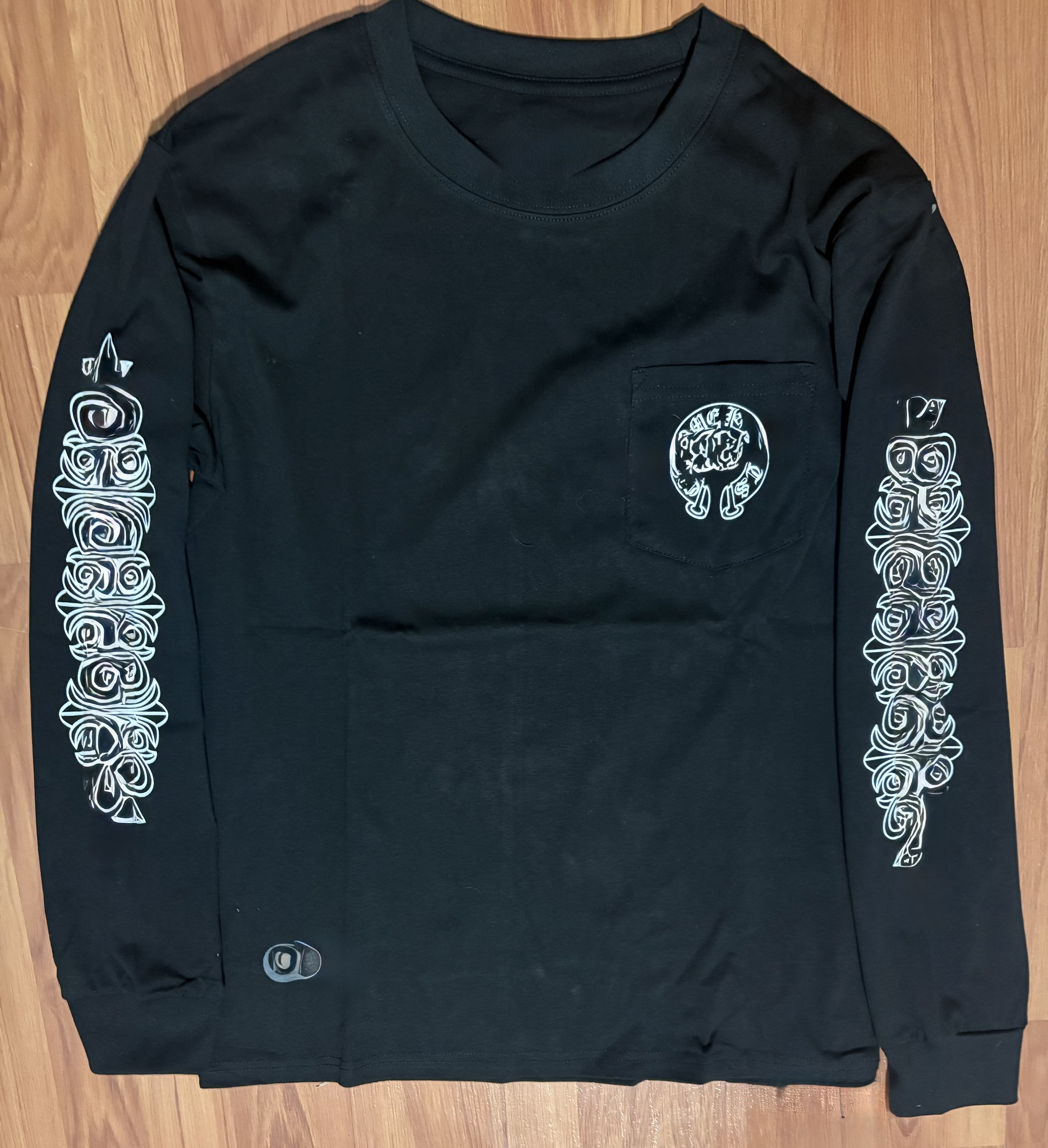 ChromeHarts Longsleeve in black — premium designer-style long-sleeve t-shirt